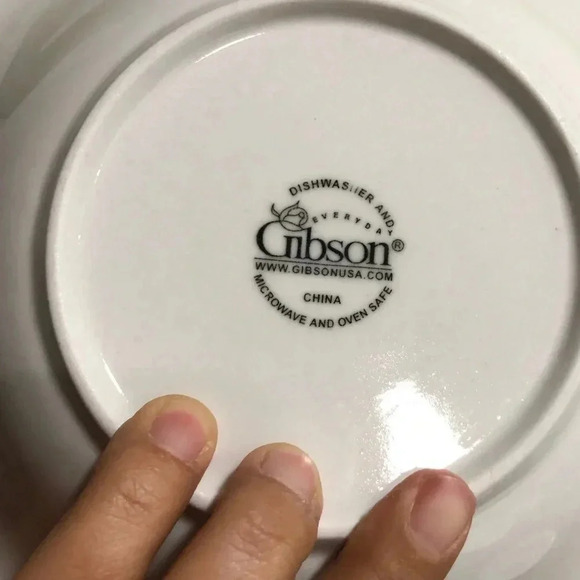 4 Gibson Designs Embossed Fruit Design 8 1/8" White Soup Salad Cereal Pasta Bowl - Picture 2 of 7